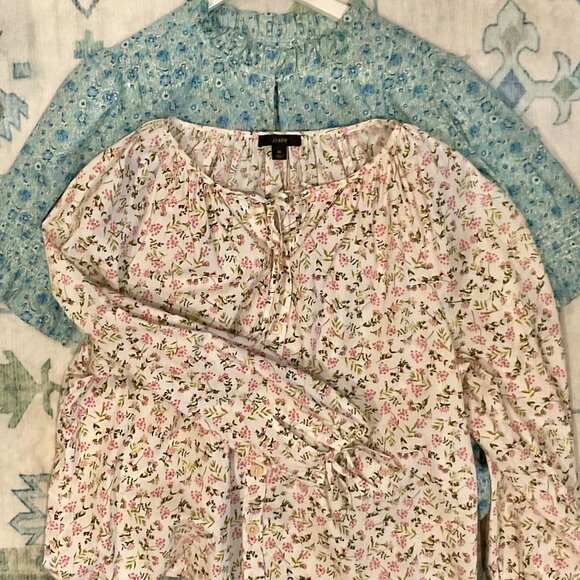 J Crew Floral Bundle: 1 Dress & 2 Blouses plus Cashmere Sweater - Picture 4 of 14